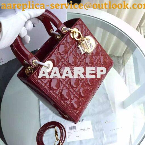 Replica Christian Dior Quilted Patent Leather Lady Dior Bag 12 2