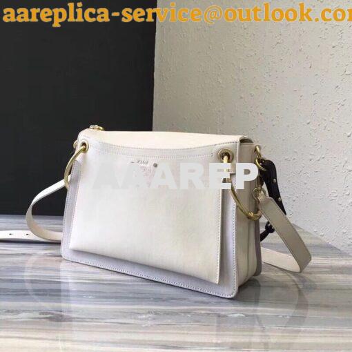 Replica Chloe Roy Bag White in Suede & Smooth Calfskin 2