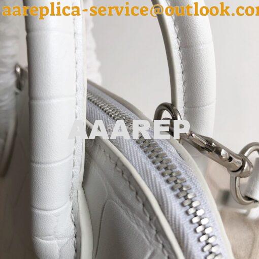 Replica Balenciaga Ville Top Handle Bag In White Crocodile Emboosed Ca 4