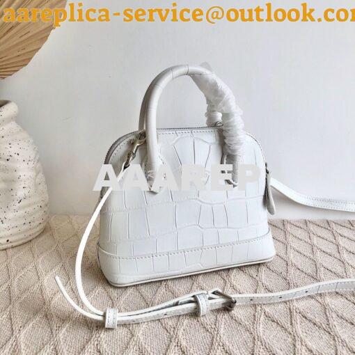 Replica Balenciaga Ville Top Handle Bag In White Crocodile Emboosed Ca 6