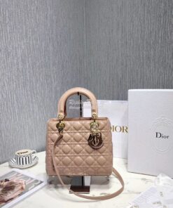 Replica Dior Lady Dior in Nude Lambskin