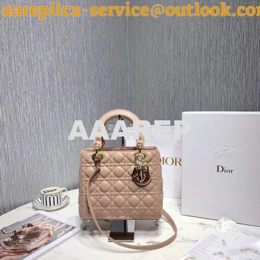 Replica Dior Lady Dior in Nude Lambskin