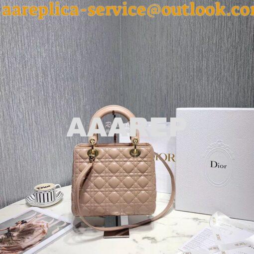 Replica Dior Lady Dior in Nude Lambskin 4