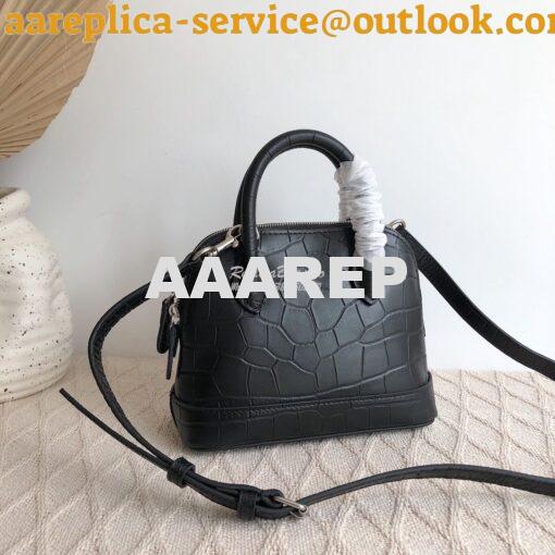 Replica Balenciaga Ville Top Handle Bag In Black Crocodile Emboosed Ca 7