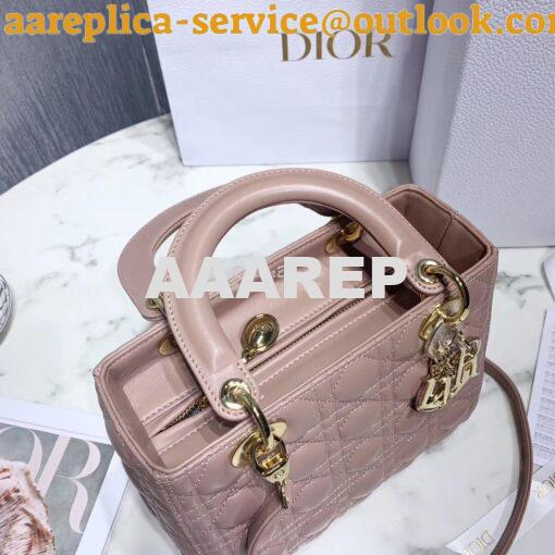 Replica Dior Lady Dior in Nude Lambskin 7