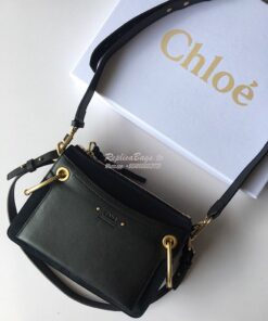 Replica Chloe Roy Bag Black in Suede & Smooth Calfskin