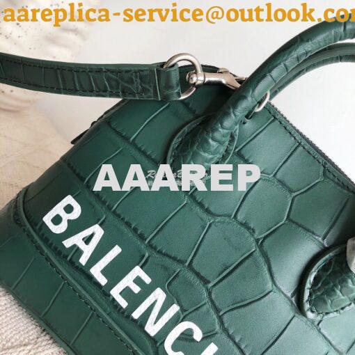 Replica Balenciaga Ville Top Handle Bag In Dark Green Crocodile Emboos 2