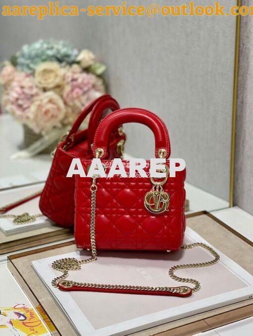 Replica Dior Lady Dior in Red Lambskin