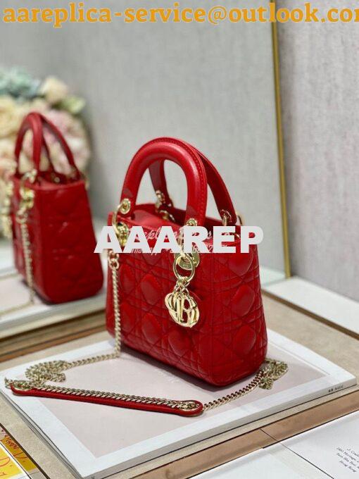 Replica Dior Lady Dior in Red Lambskin 2