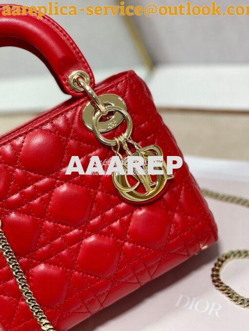 Replica Dior Lady Dior in Red Lambskin 3