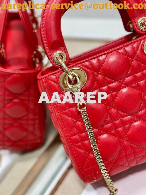 Replica Dior Lady Dior in Red Lambskin 4