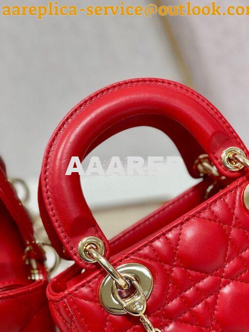 Replica Dior Lady Dior in Red Lambskin 5