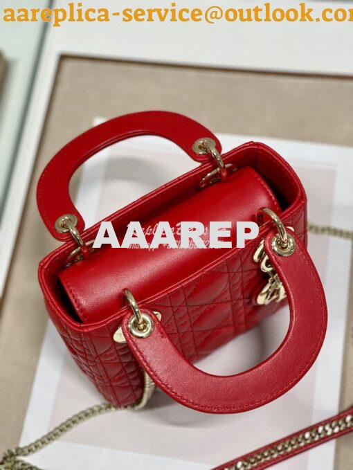 Replica Dior Lady Dior in Red Lambskin 6