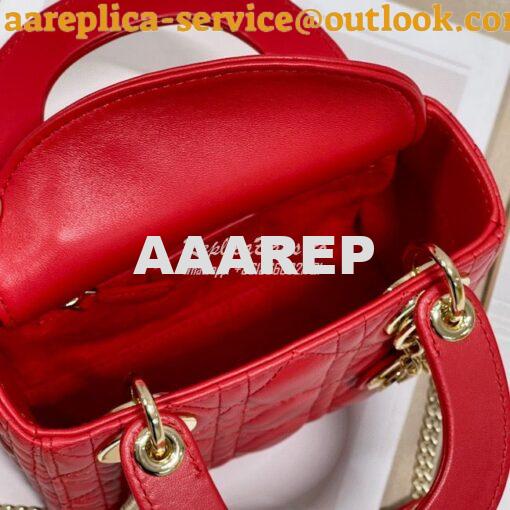 Replica Dior Lady Dior in Red Lambskin 7