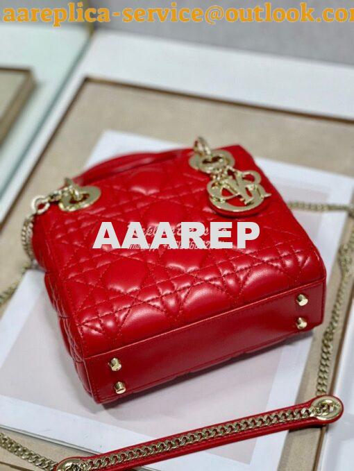 Replica Dior Lady Dior in Red Lambskin 9