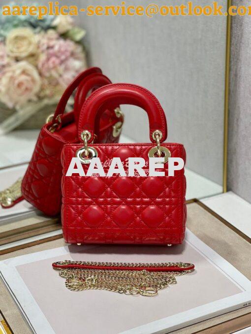 Replica Dior Lady Dior in Red Lambskin 10