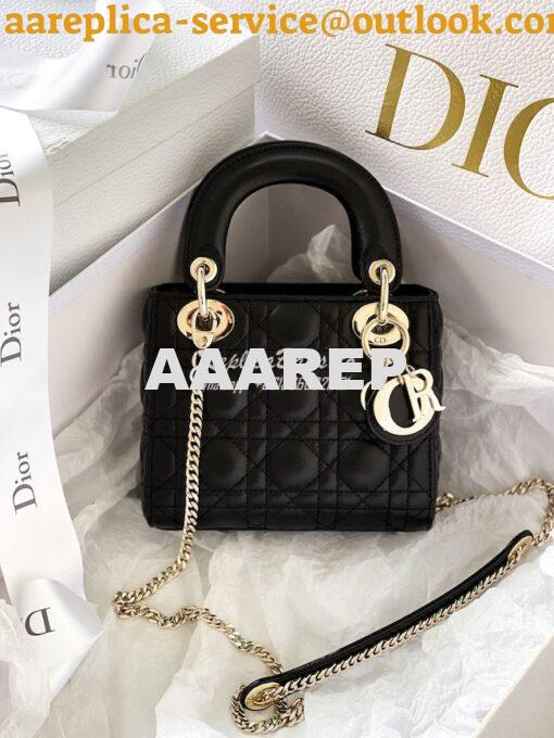 Replica Dior Lady Dior in Black Lambskin