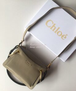 Replica Chloe Roy Bag Motty Grey in Suede & Smooth Calfskin