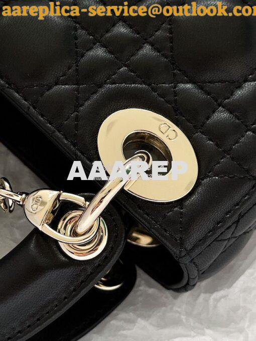 Replica Dior Lady Dior in Black Lambskin 5