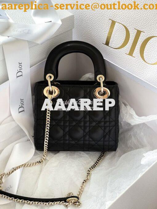 Replica Dior Lady Dior in Black Lambskin 6