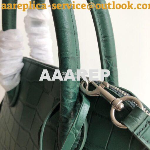 Replica Balenciaga Ville Top Handle Bag In Dark Green Crocodile Emboos 11