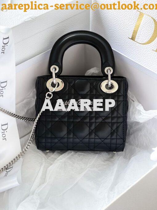 Replica Dior Lady Dior in Black Lambskin 16