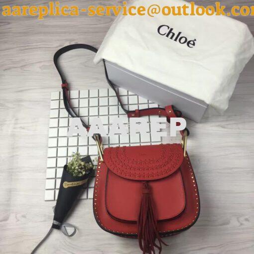 Replica Chloe Hudson Shoulder Bag in Suede Calfskin Red