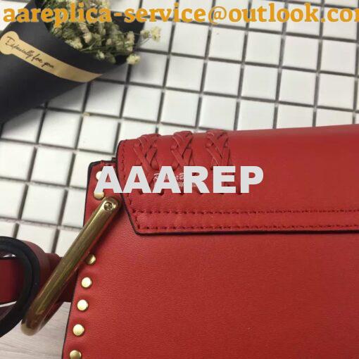 Replica Chloe Hudson Shoulder Bag in Suede Calfskin Red 3