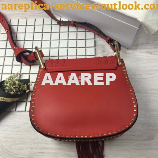 Replica Chloe Hudson Shoulder Bag in Suede Calfskin Red 4