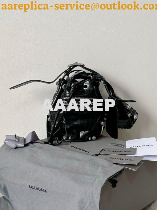 Replica Balenciaga Le Cagole XS Bucket Bag in Crocodile Embossed With 2