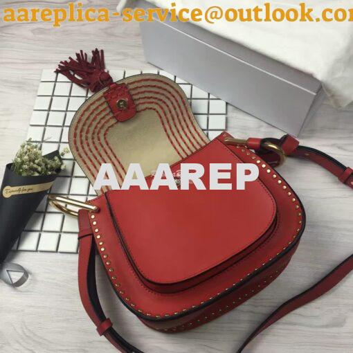 Replica Chloe Hudson Shoulder Bag in Suede Calfskin Red 5