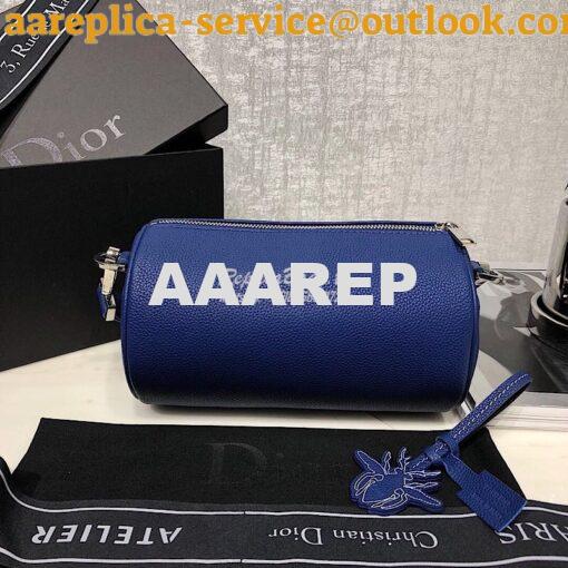 Replica Dior Bleu Grained Calfskin "Roller" Pouch With "Atelier" Print 9