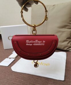 Replica Chloe Small Nile Minaudière in Smooth Calfskin Red