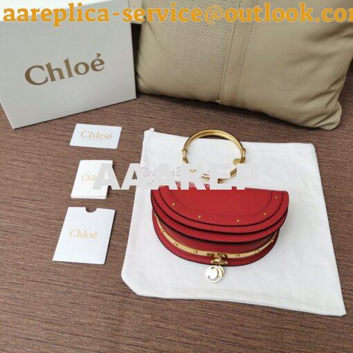 Replica Chloe Small Nile Minaudière in Smooth Calfskin Red 2