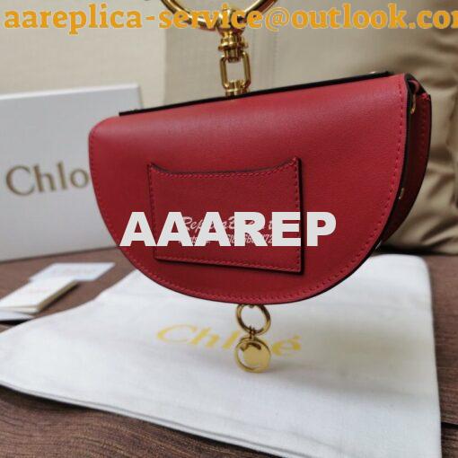 Replica Chloe Small Nile Minaudière in Smooth Calfskin Red 4