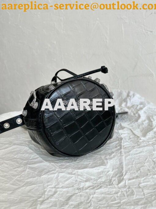 Replica Balenciaga Le Cagole XS Bucket Bag in Crocodile Embossed With 10