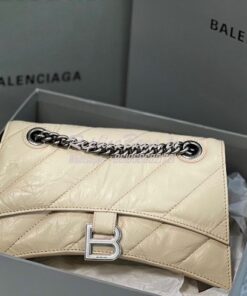 Replica Balenciaga Crush Small Chain Bag In Quilted Sand Crushed Calfs