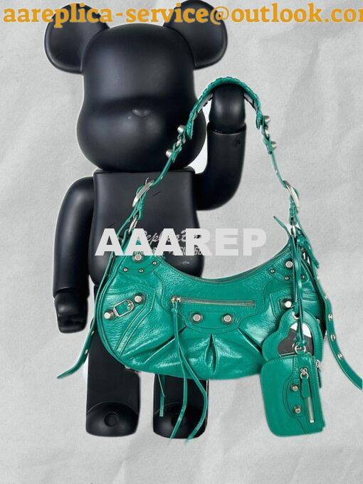 Replica Balenciaga Le Cagole XS S Shoulder Bag in Lambskin Jade Green 2