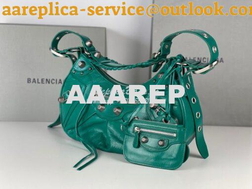 Replica Balenciaga Le Cagole XS S Shoulder Bag in Lambskin Jade Green 6