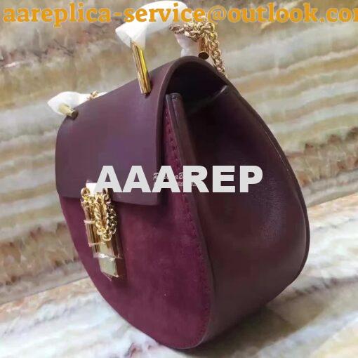 Replica Chloe Drew Shoulder bag Smooth and Suede Calfskin Wine