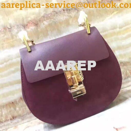 Replica Chloe Drew Shoulder bag Smooth and Suede Calfskin Wine 3