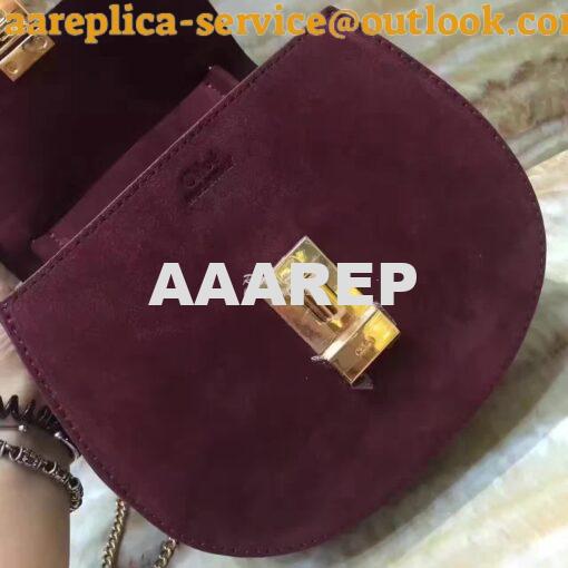 Replica Chloe Drew Shoulder bag Smooth and Suede Calfskin Wine 5