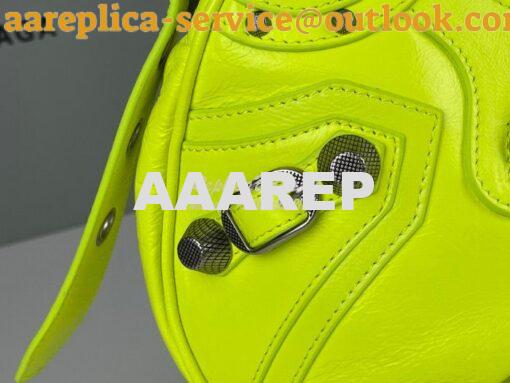 Replica Balenciaga Le Cagole XS S Shoulder Bag in Lambskin Neon Yellow 12