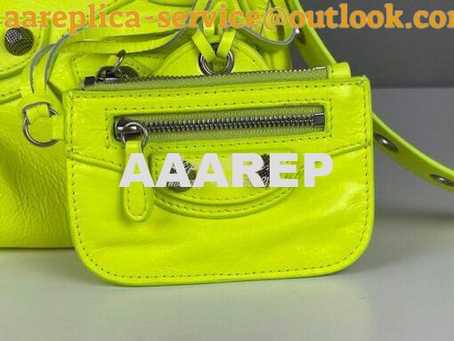 Replica Balenciaga Le Cagole XS S Shoulder Bag in Lambskin Neon Yellow 13