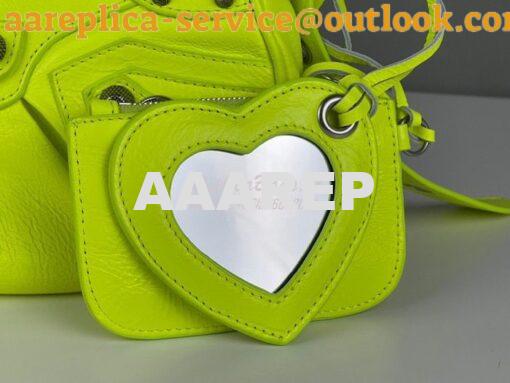 Replica Balenciaga Le Cagole XS S Shoulder Bag in Lambskin Neon Yellow 14