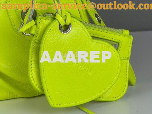 Replica Balenciaga Le Cagole XS S Shoulder Bag in Lambskin Neon Yellow 15