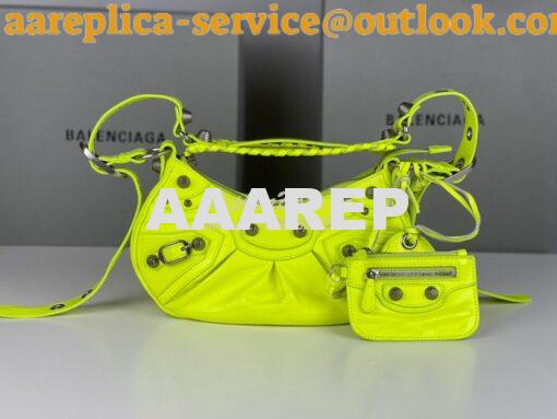 Replica Balenciaga Le Cagole XS S Shoulder Bag in Lambskin Neon Yellow 17