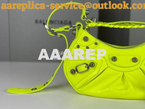 Replica Balenciaga Le Cagole XS S Shoulder Bag in Lambskin Neon Yellow 18