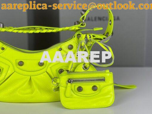 Replica Balenciaga Le Cagole XS S Shoulder Bag in Lambskin Neon Yellow 19