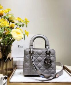 Replica My Lady Dior Bag Lambskin with Customisable Shoulder Strap Gre